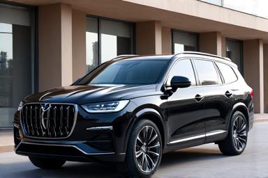 A modern black mid-size SUV.